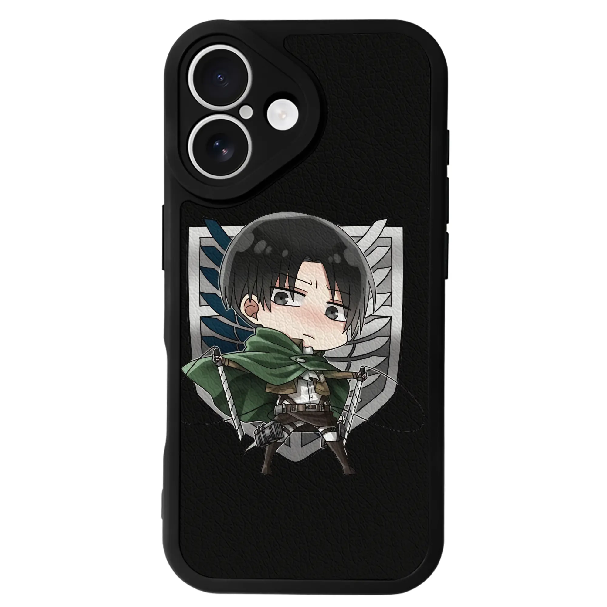 進撃の巨人 グッズ リヴァイ・アッカーマン - IPhone 16シリーズ対応 ・ シリコンスマホケース ・ レザー調 ・ 高精度フィット ・ 耐衝撃 ・ ワイヤレス充電対応 ・ 精密カット